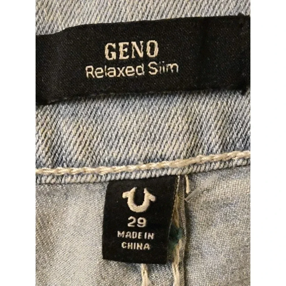 True Religion‎ Men's Jeans Size 29 Geno SN Distressed Slim Fit Light Wash Denim